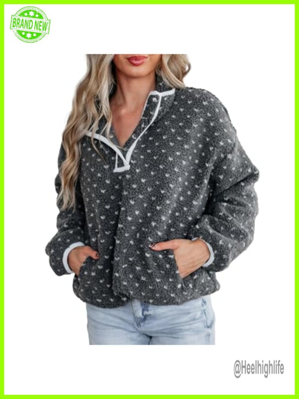 Fleece Sweatshirt Sherpa Pullover Jacket Fuzzy Warm